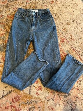 Abercrombie & Fitch The 90’s Relaxed High-Rise Diamond Speckled Jeans